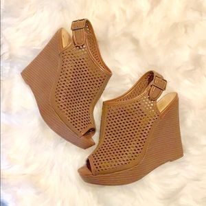 NWOT open toe wedges